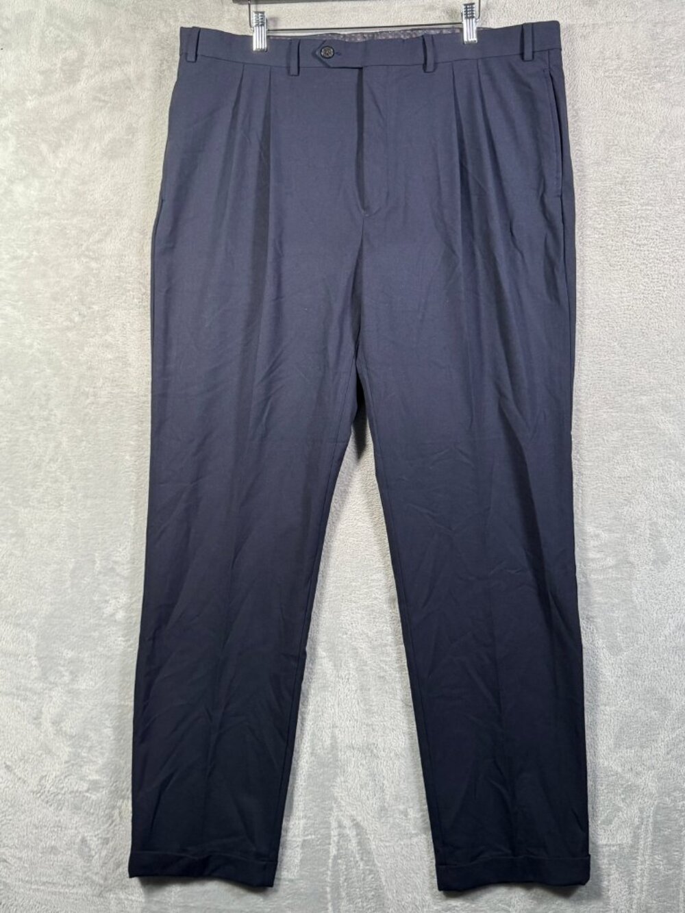 Lauren Ralph Lauren Pants Mens 40x34 Navy Blue Pleated Cuffed Stretch